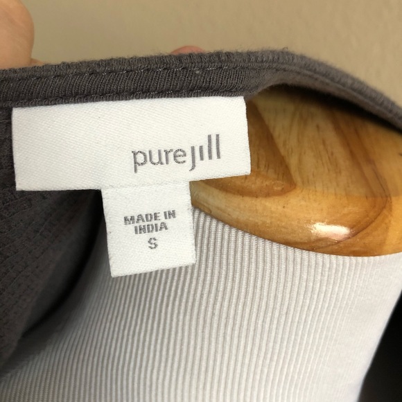 Pure Jill Charcoal Gray Linen Top Blouse - Picture 8 of 8